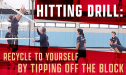 Volleyball hitting drill: Tipping into the block